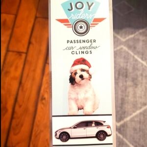 Joy Rider Santa Dog Window Cling